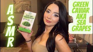 ASMR Preparing and Tasting Sea Grapes AKA Green Caviar Soft Spoken