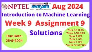 nptel Introduction to machine learning week 9 assignment 9 solutions