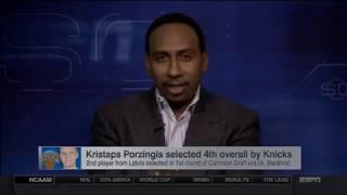 Stephen A  Smith Epic Rant on Porzingis Hoodwinked Bamboozled Led Astray Run Amuck 2015