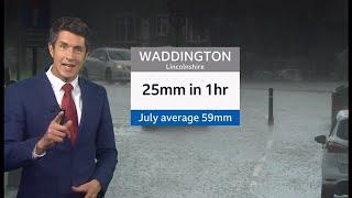 Weather images of lightning rain and sunshine UK - BBC weather - 4th July 2021