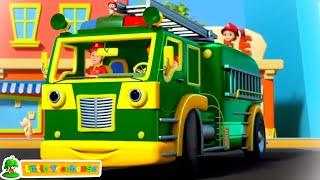 Wheels On The Firetruck Green + More Cartoon Videos and Baby Rhymes