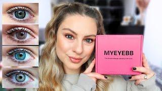 Trying 4 COLORED CONTACT LENSES on Green Eyes  MYEYEBB Review