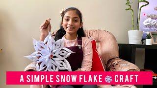 A simple snow flake ️ craft # winter  fun # snow ️ man