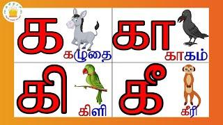 க கா கி கீ கு- உயிர்மெய் எழுத்துக்கள் K Ka Ki Kee Ku KooUyirmei Eluthukkal in Tamil Tamil Letters
