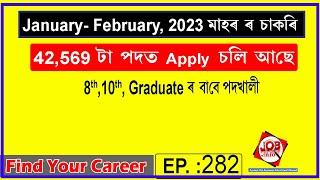 Assam JOB News Episode 282  Latest Assam Job Notifications 2023