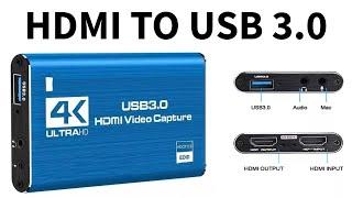 4K 60FPS HDMI to USB 3.0 Video Recorder Capture Card for PC Unboxing and Test 2023