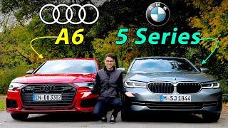 BMW 5-Series vs Audi A6 comparison REVIEW 540i vs 55 TFSI - clash of the best business sedans
