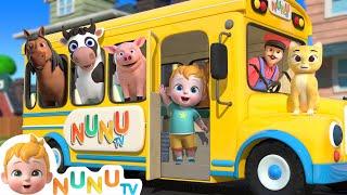 Wheels On The Bus With Animals  Animal Song  Nursery Rhymes & Kids Songs  NuNu Tv