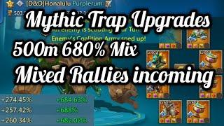 Lords Mobile. Mythic Trap Upgrades. Mixed Rallies.500m 680% Mix. Lords Mobile ESP. Trampa Mítica.