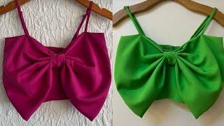 How To Cut And Sew A Bustier Cropped Bow TopBustier Crop Top Diy