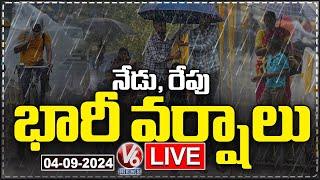 LIVE Heavy Rain Alert To Telangana For Today and Tomorrow  V6 News