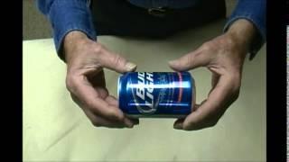 HOW TO CRUSH compact a can with your hands.