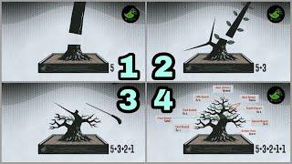 how to make bonsai tree step by step animation for beginner  llustrasi membentuk bonsai buat pemula