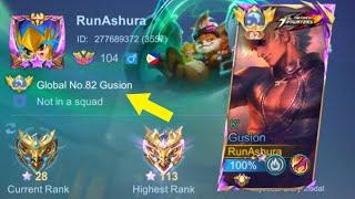 HOW TO GET TOP GLOBAL GUSION BY PLAYING SOLO RANK  Mobile Legends