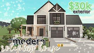 30k Summer Bloxburg Modern House Build 2 Story Roleplay Exterior *WITH VOICE*