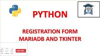 Registration Form in #python and #mysql #mariadb  #Tkinter