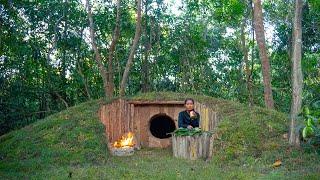 I Built The Most The Most Amazing Dugout Underground On My Own Ancient Skills