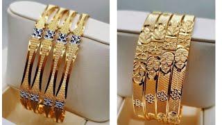 Daily wear gold bangle designs latest gold bangles in light Weight
