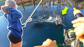 GIRLFRIEND Catches BIGGEST Bass Of Her Life Florida Golf Course Fishing