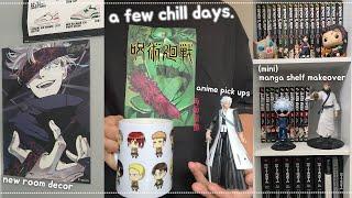 anime room decor manga shelf makeover chill days anime merch  vlog