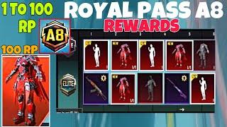 A8 Royal Pass 1 to 100 Rp rewards & 3.3 Update All Upgradable Skins BGMI  PUBGM
