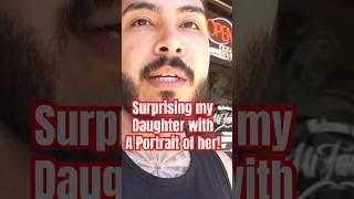 Her Reaction at the End  #Shorts #tattoo #portraittattoo #vlog