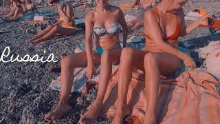 Russia Sochi BUSY Beach Walk 5th August 2022 Russian Beach Holiday 4K Video Quality