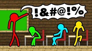 Stickman VS Minecraft School Detention  - AVM Shorts Animation