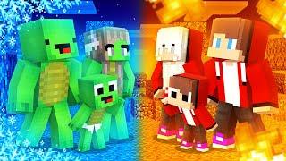 JJ FIRE Family vs Mikey ICE Family Survival Battle in Minecraft  - Maizen