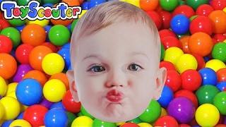 Big Happy Baby vs Angry Baby BALL PIT BATTLE w Spiderman & Princess Rapunzel in Real Life