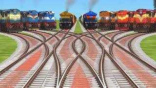 All Realistic Diesel Trains Crossing On Indian Branched Railroad Track railroad videos