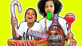 Candy Challenge Compilation Giant Pizza and Gummy Food - Pretend Play Shiloh and Shasha Onyx Kids
