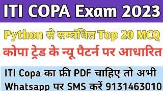 ITI Copa MCQ  ITI Copa Python MCQ  ITI Copa Exam Paper 2023  Copa Exam PaperPython language mcq