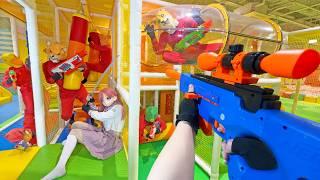 Nerf War  Amusement Park Battle 63 Nerf First Person Shooter