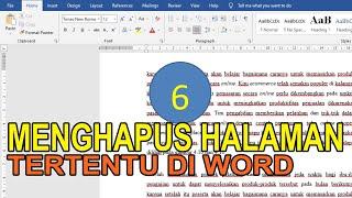 menghapus nomor halaman tertentu di word