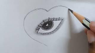 ‍️DRAWING TRICK‍️HOW TO DRAW AN EYE INSIDE A HEART️EASY DRAWING#pencildrawing @TamilNewArt