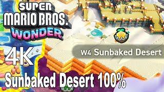 Super Mario Bros Wonder Sunbaked Desert 100% Gameplay Walkthrough 4K