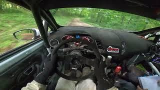 Ford Fiesta ST rally car onboard - 2022 Southern Ohio Forest Rally - SS19 - Wills Tract South
