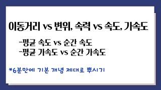 이동거리 vs 변위 속력 vs 속도 가속도 l 평균 속도 순간 속도 평균 가속도 순간 가속도