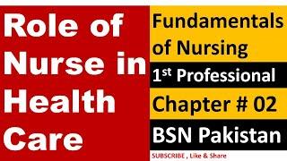 Role of Nurse in health care  Fundamentals of Nursing lectures  BSN Pakistan  BSN Lectures