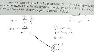 2 169 Autobus jechał z miasta A do B z prędkością 72 kmh