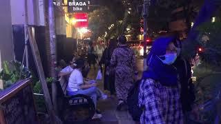 Night Walk in Braga Street Bandung West Java  4K