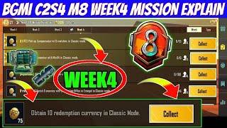 M8 Week 4 All Missions Explain Complete Royal Pass Bala Vi Or Free Royal Pass Vi Season C2S4 M8