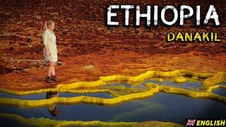 The gate to HELL - Ethiopia Danakil depression Erta Ale volcano Dallol sulphur and salt field.