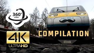 360° camera under train COMPILATION 4K