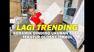 LAGI TRENDING  KERAMIK DINDING 30X60 CROWN WHITE  UNO CERAMIC  GLOSSY TIMBUL