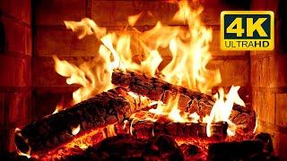  Cozy Fireplace 4K 12 HOURS. Fireplace with Crackling Fire Sounds. Crackling Fireplace 4K