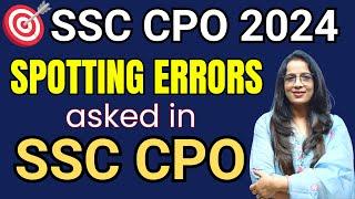 Important Spotting Errors Asked in SSC CPO Exams   SSC CPO 2024  Vocab  English With Rani Maam