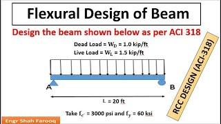 Flexural Design of Singly Reinforced rectangular Beam as per ACI-318 Codes  ACI 318 Beam Design