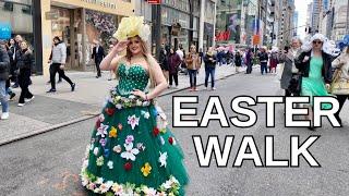 NEW YORK CITY Walking Tour 4K - EASTER WALK - Easter Bonnet Festival